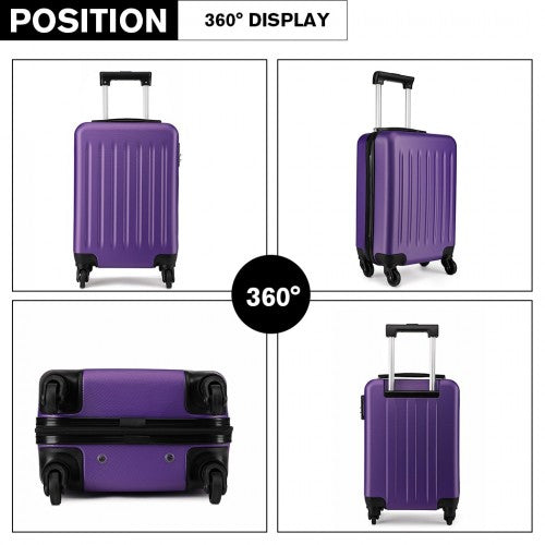 Kono 20 Inch Abs Hard Shell Luggage 4 Wheel Spinner Suitcase - Purple