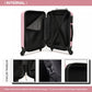 Kono 20/24/28 Inch Abs Hard Shell Luggage 4 Wheel Spinner Suitcase Set - Pink