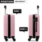 Kono 20/24/28 Inch Abs Hard Shell Luggage 4 Wheel Spinner Suitcase Set - Pink