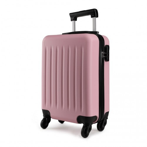 Kono 19 Inch Abs Hard Shell Carry On Luggage 4 Wheel Spinner Suitcase - Pink