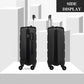 Kono 19/24/28 Inch Set Horizontal Design Abs Hard Shell Suitcase With TSA Lock - Black