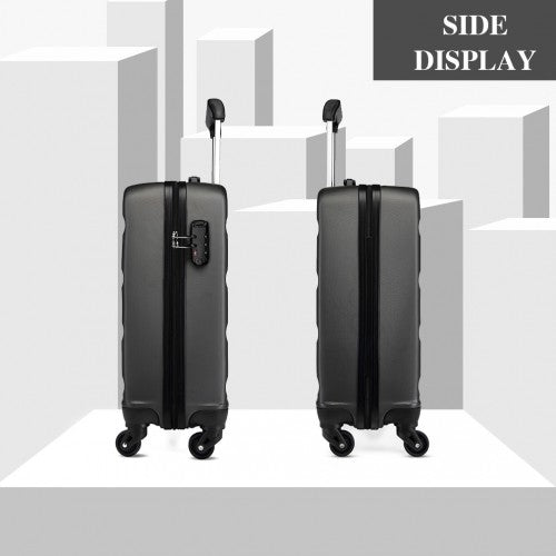 Kono 19 Inch Horizontal Design Abs Hard Shell Suitcase With TSA Lock - Grey