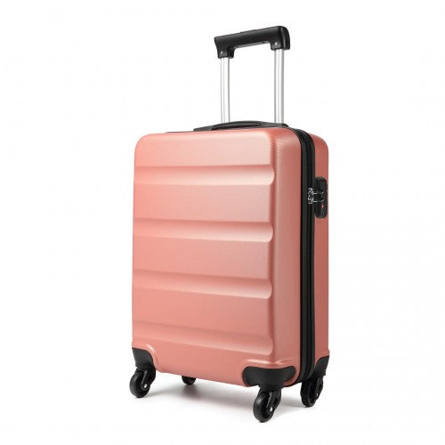 Kono 20 Inch Horizontal Design Abs Hard Shell Suitcase With Tsa Lock - Nude