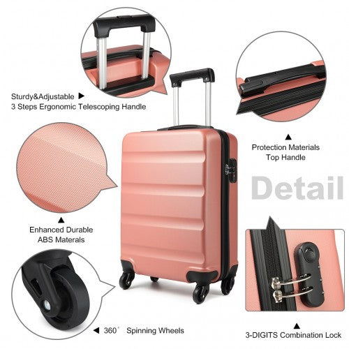 Kono 20 Inch Horizontal Design Abs Hard Shell Suitcase With Tsa Lock - Nude