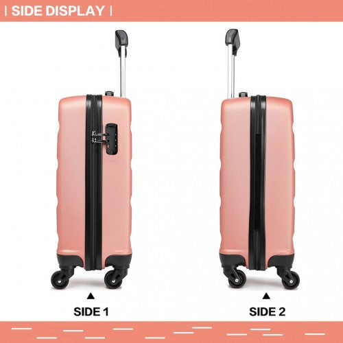 Kono 20 Inch Horizontal Design Abs Hard Shell Suitcase With Tsa Lock - Nude