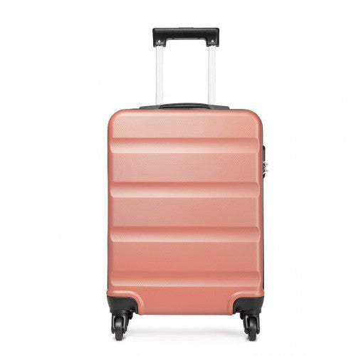 Kono 20 Inch Horizontal Design Abs Hard Shell Suitcase With Tsa Lock - Nude