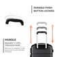 Kono Hard Shell ABS Carry On Suitcase 20 Inch - Black