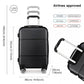 Kono Hard Shell ABS Carry On Suitcase 20 Inch - Black