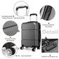 Kono Hard Shell Abs Carry On Suitcase 20 Inch - Grey