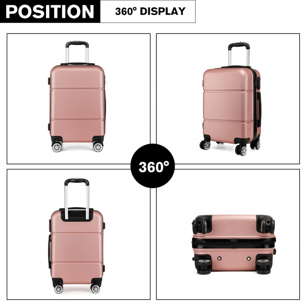 Kono Hard Shell Abs Carry On Suitcase 20 Inch - Nude Pink