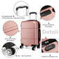 Kono Hard Shell Abs Carry On Suitcase 20 Inch - Nude Pink