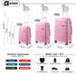 Kono 20./24/28” Hard Shell PP Suitcase Set - Pink
