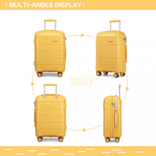Kono 28 Inch Hard Shell PP Suitcase - Yellow