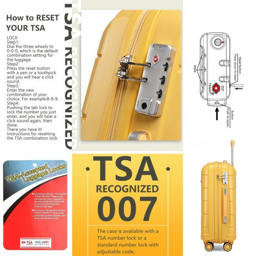 Kono 28 Inch Hard Shell PP Suitcase - Yellow