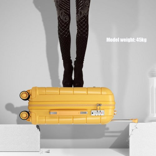 Kono 28 Inch Hard Shell PP Suitcase - Yellow