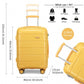Kono 20/24/28” Hard Shell PP Suitcase Set - Yellow