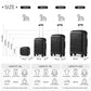 Kono Multi Texture Hard Shell PP Suitcase With TSA Lock and Vanity Case 4 Pieces Set - Classic Collection - Black