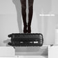 Kono Multi Texture Hard Shell PP Suitcase With TSA Lock and Vanity Case 4 Pieces Set - Classic Collection - Black