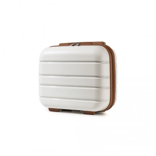 Kono 14 Inch Multi Texture Hard Shell PP Vanity Case - Cream