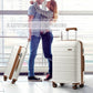 Kono Multi Texture Hard Shell PP Suitcase With TSA Lock and Vanity Case 4 Pieces Set - Classic Collection - Cream