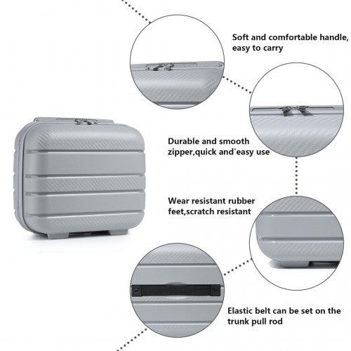 Kono 14 Inch Multi Texture Hard Shell PP Vanity Case - Grey