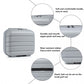 Kono Multi Texture Hard Shell PP Suitcase With TSA Lock and Vanity Case 4 Pieces Set - Classic Collection - Grey