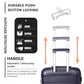 Kono Multi Texture Hard Shell PP Suitcase With TSA Lock and Vanity Case 4 Pieces Set - Classic Collection - Navy