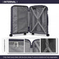 Kono Multi Texture Hard Shell PP Suitcase With TSA Lock and Vanity Case 4 Pieces Set - Classic Collection - Navy