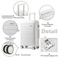 Kono Multi Texture Hard Shell PP Suitcase With TSA Lock and Vanity Case 4 Pieces Set - Classic Collection - White