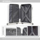 Kono Multi Texture Hard Shell PP Suitcase With TSA Lock and Vanity Case 4 Pieces Set - Classic Collection - White
