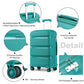 Kono Bright Hard Shell PP Suitcase With TSA Lock And Vanity Case 4 Pieces Set - Classic Collection - Blue