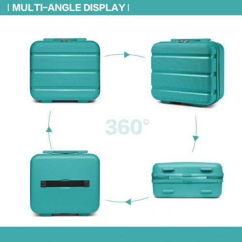 Kono Bright Hard Shell PP Suitcase With TSA Lock And Vanity Case 4 Pieces Set - Classic Collection - Blue