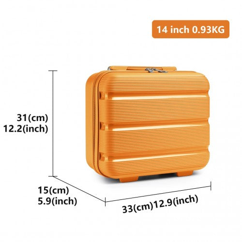 Kono 14 Inch Bright Hard Shell PP Vanity Case - Orange
