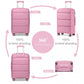 Kono Bright Hard Shell PP Suitcase With TSA Lock And Vanity Case 4 Pieces Set - Classic Collection - Pink