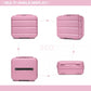 Kono Bright Hard Shell PP Suitcase With TSA Lock And Vanity Case 4 Pieces Set - Classic Collection - Pink