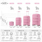 Kono Bright Hard Shell PP Suitcase With TSA Lock And Vanity Case 4 Pieces Set - Classic Collection - Pink