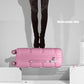 Kono Bright Hard Shell PP Suitcase With TSA Lock And Vanity Case 4 Pieces Set - Classic Collection - Pink