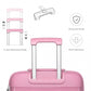 Kono Bright Hard Shell PP Suitcase With TSA Lock And Vanity Case 4 Pieces Set - Classic Collection - Pink
