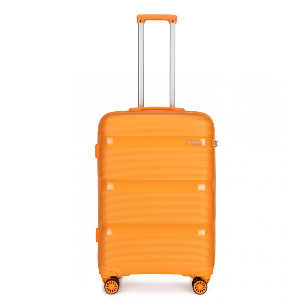 Kono 20 Inch Bright Hard Shell PP Suitcase - Classic Collection - Orange