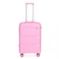 Kono 20 Inch Bright Hard Shell PP Suitcase - Classic Collection - Pink