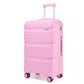 Kono 24 Inch Bright Hard Shell Pp Suitcase - Classic Collection - Pink