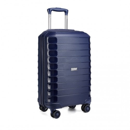 Kono Cabin Size Classic Collection PP Luggage With Charging Interface - Navy Blue