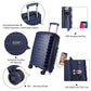 Kono Cabin Size Classic Collection PP Luggage With Charging Interface - Navy Blue