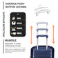 Kono Cabin Size Classic Collection PP Luggage With Charging Interface - Navy Blue