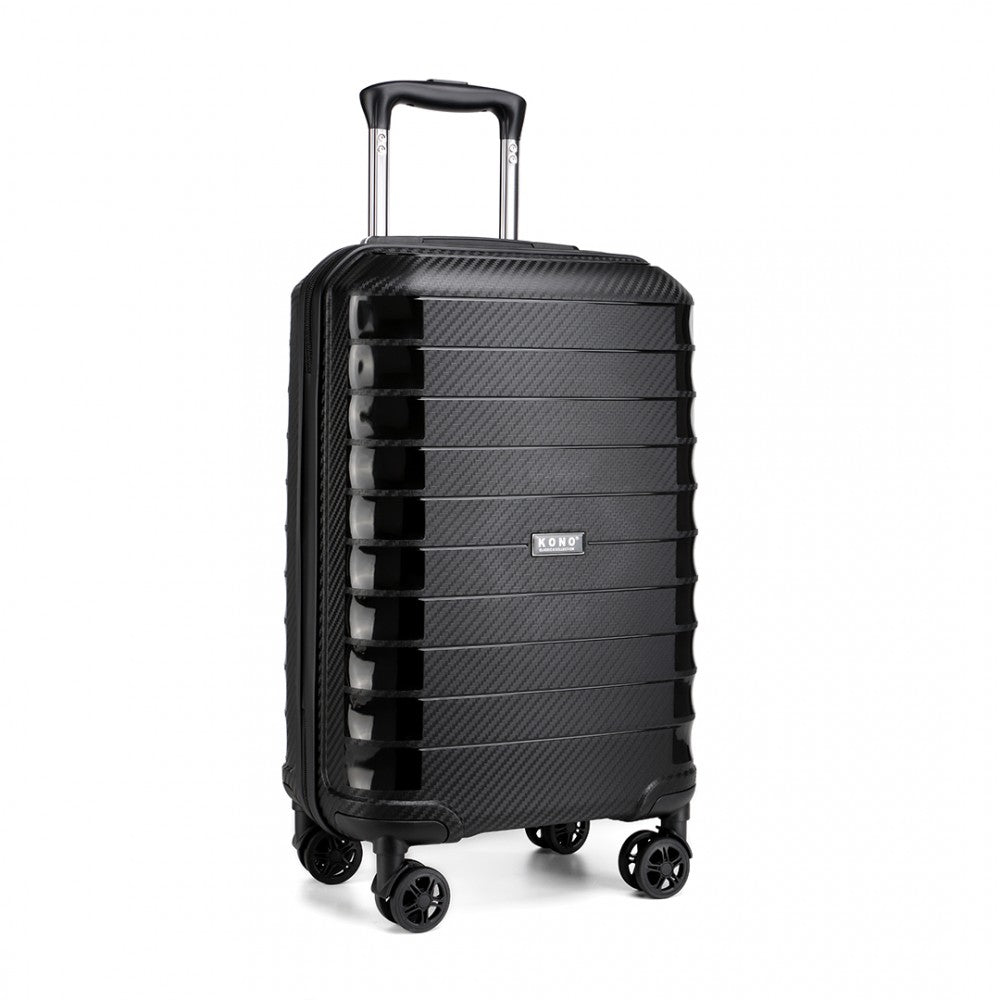 Kono Cabin Size Classic Collection PP Luggage With Charging Interface - Black