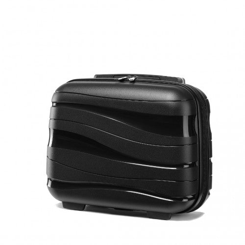 Kono 14 Inch Lightweight Polypropylene Hard Shell Vanity Case - Black