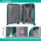 Kono Lightweight PP Hard Shell 4 Piece Suitcase Set With TSA Lock And Vanity Case - Blue