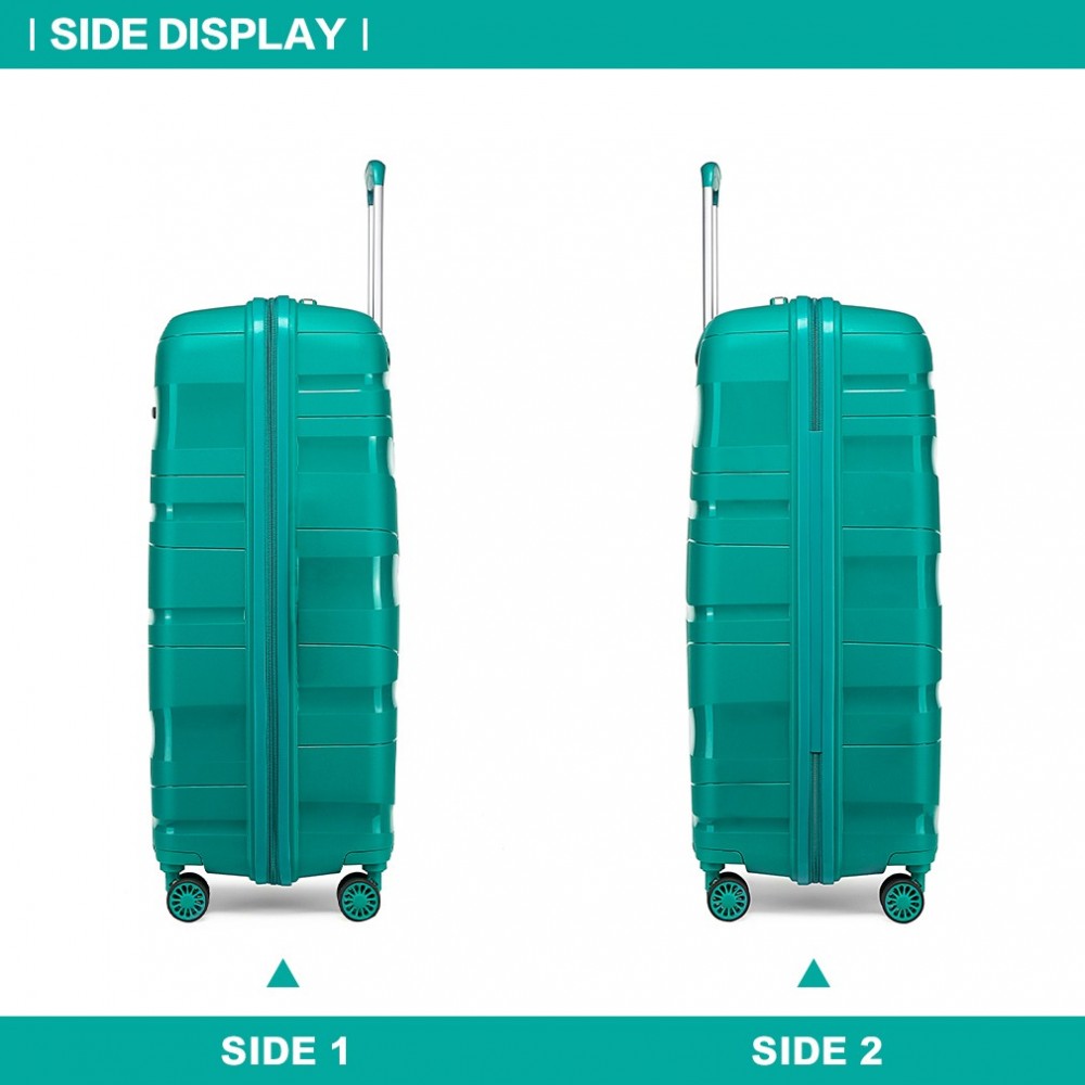 Kono 14/20 Inch Lightweight PP Hard Shell 2 Piece Suitcase Set With TSA Lock And Vanity Case - Blue
