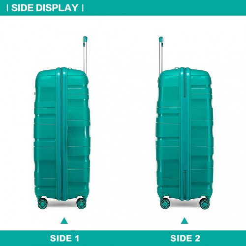 Kono 14/20 Inch Lightweight PP Hard Shell 2 Piece Suitcase Set With TSA Lock And Vanity Case - Blue