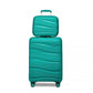 Kono 14/20 Inch Lightweight PP Hard Shell 2 Piece Suitcase Set With TSA Lock And Vanity Case - Blue